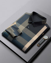 Big & Tall Men's Business Plaid Stripe Non-Ironing Long Sleeve Shirt M-4XL