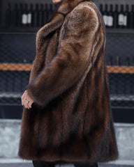 Big & Tall Men's Faux Fur Casual Thickened Long Coat M-5XL