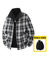 Big & Tall Men's Double Wearing Windproof Plaid Jacket M-3XL