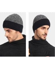 Double-layer Thickened Color Matching All-match Knit Hat