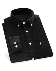 Big & Tall Men's Casual Corduroy Lined Cotton Long Sleeve Shirt S-4XL