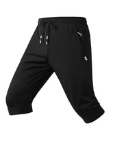 Men's Ice Silk Pants Capri Pants Sports Shorts Summer Stretch Air Conditioning Pants Breathable Loose Trendy All-match Large Size Pants
