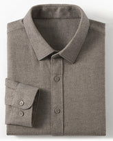 Big & Tall Men's Wool Blend Twill Long Sleeve Shirt Machine Washable Wrinkle Resistant S-4XL