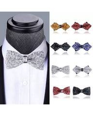 3D Crystal Fashion Sharp Horn Bow Tie