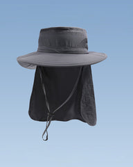 Summer Outgoing Outdoor Sunscreen Hat Women's Quick-drying Face-covering Fisherman Hat Men's Western Cowboy Hat Traveling Hiking Mountaineering Hat