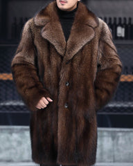 Big & Tall Men's Faux Fur Casual Thickened Long Coat M-5XL