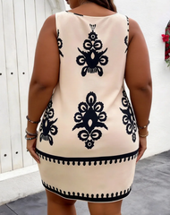 XL-5XL Women's Plus Size Ethnic Totem Vest Dress