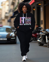 Women's Plus Size Letter Printing Long Sleeve Hoodie and Casual Pants Set