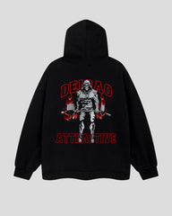 Giant Ghost-Front Print Oversized Cotton Hoodie