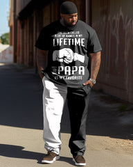 Fist Letter Print T-shirt Trousers Suit Men's Large