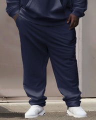 Mens Street Fashion Striped Alphabet Print Plus Size Hoodie Suit