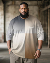 Big & Tall Men's Quad Gradient Begood Alphabet Print Long Sleeve T-Shirt