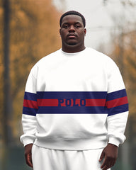Men's Big & Tall Simple Sports Color Sweatshirt Two-Piece Set
