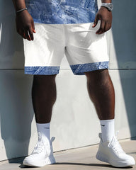 Denim Textured Print Large Men's Suit