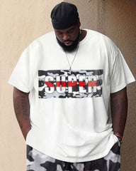 Big Guys Street Retro Super Hip-Hop Camouflage Casual Two-piece Set