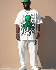 Big Shot. Anti-Stereo 3D Squid Print Suit Short-Sleeved Trousers