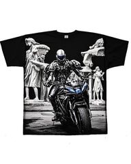 Big Man Biker Cyberpunk Print Top T-Shirt