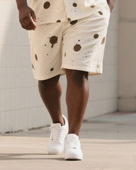 Big & Tall Men's Summer Daily Casual Dot Short Sleeve Shirt Shorts Suit