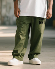 Big & Tall Men's THICK AF! Letter Print T-Shirt Trousers Suit