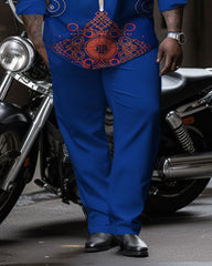 Men's Large Size Ethnic Totem Art Print Long Sleeve Walking Suit