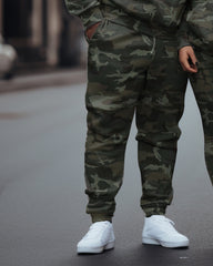 Couple's Large Size His/Her Edicaton Camouflage Hoodie Set