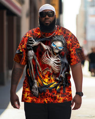 Men's Big & Tall Skeleton Vikings Crew Neck Short Sleeve T-Shirt