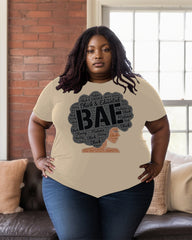 Women's Plus Size BAE Letter Print Round Neck Short Sleeve T-Shirt