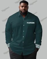 Featured Patchwork Long Sleeve Lapel Shirt Big & Tall Men's