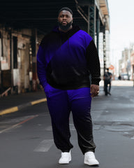 Men's Big and Tall Casual Hip Hop Geometric Hoodie Set of Two