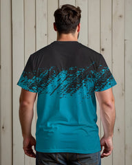 Black & Blue T-Shirt Suit Men's Plus Size