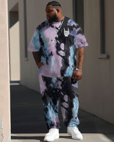 Street Casual Tie-Dye Skull Print Large Men's Suit