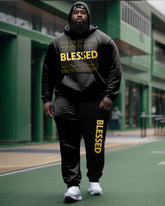 Men's Plus Blessed Stacked Hoodie Set