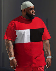 Street Vitality Colorblock Print Large Men's Suit