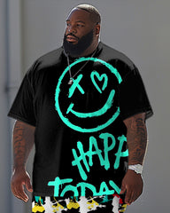 Men's Large Casual Make Your Own Theme Printed T-Shirt Trousers Suit