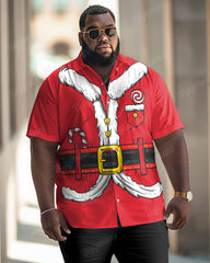 Big Men's Christmas Santa Claus Cosplay Short Sleeve Shirt