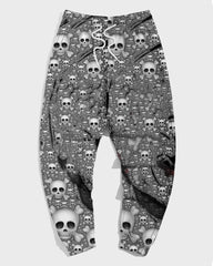 Men's Large Size Color Block Skull Graffiti Hoodie Set of Two