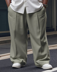 Men's Plus Size Solid Color Casual Trousers