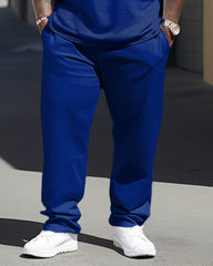 Big Guy's Casual Two-Piece Color Matching Short-Sleeved T-shirt Set