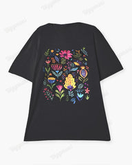 100% Cotton-Nature Women's Loose Plus Size Short Sleeve T-Shirt