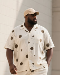 Big & Tall Men's Summer Daily Casual Dot Short Sleeve Shirt Shorts Suit