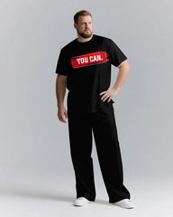 YOU CAN Slogan T-shirt & Pants Set