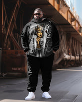 Big Men's 2 Piece Tracksuit Casual Poker Queen Hoodie Pants Set