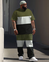 Street Simple Color Block Printing Large Men's Set