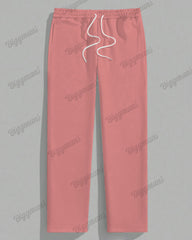 Men's Plus Size Pink Round Geometric Print T-Shirt Trousers Suit