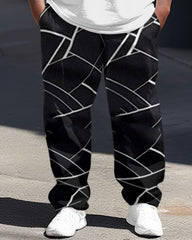 Men's Large M Marble Graphic Street Hip-Hop Casual Two-Piece Set