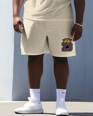 Men's Plus Size Crown Basketball 23 Color Matching Vest Sports Two-piece Set