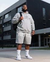 Big & Tall Men's Daily Leisure. Original Design Academy Style GOD ROTECTS. Fearless Hoodie Shorts Suit