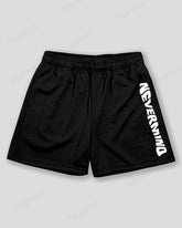 Big & Tall Men's Black And White Never Mind Letter Printed Sports Mesh Quick-Drying Shorts