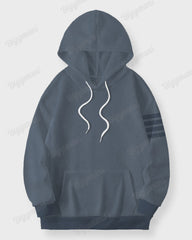 Men's Daily Casual Simple Blue Stripe Print Big & Tall Hoodie Set