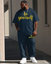 Men's Large Casual Make Your Own Theme Printed T-Shirt Trousers Suit